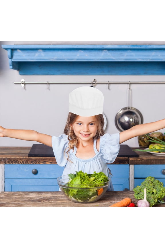 25pcs Adorable Design Nonwoven Chef Hats for Children Birthday Parties Baking