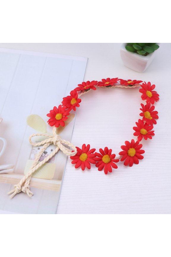 2PCS Bohemian Hair Clasp Wedding Decoration for Women Red