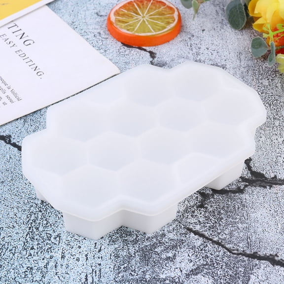 Minkissy 2Pcs 12 Grids Silicone Ice Mold Honeycomb Design White for Home Use Easy Storage and Cleaning