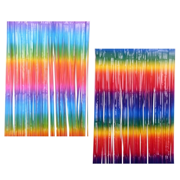 Minkissy 2Pcs Assorted Color Hanging Streamers Fringe Curtains for Home Decorative Use and Party Supplies