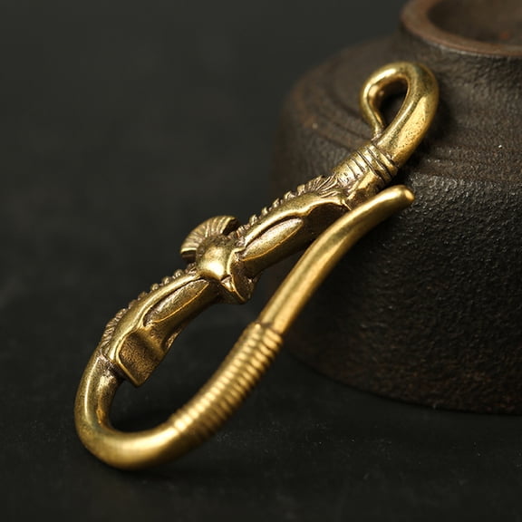 Minkissy 2Pcs Brass Eagle Keyring Hook Golden Key Chain Buckle Compact and Easy to Carry