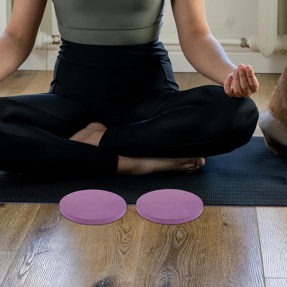 Minkissy 2Pcs Comfortable Purple Yoga Knee Pads with Anti Slip Textures for Home Gym Workouts