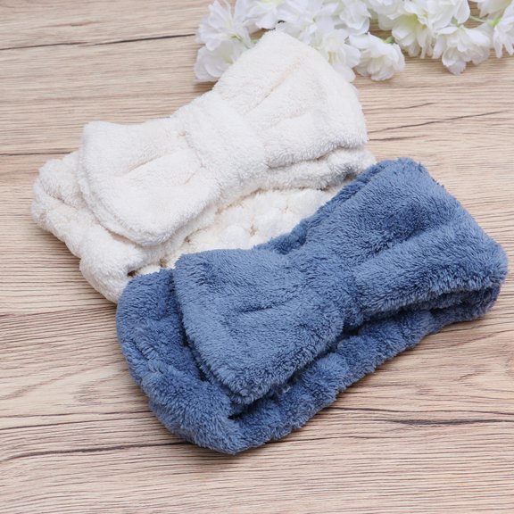 Minkissy 2Pcs Coral Hair Band Head Wrap Bow-Knot Headband Assorted Colors Comfortable Elastic