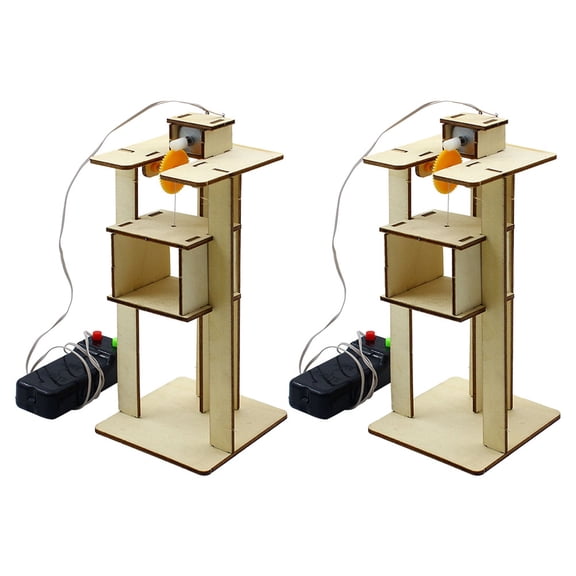 Minkissy 2Pcs DIY Elevator Puzzle Assembly Kit Science Experiment for School Science Projects