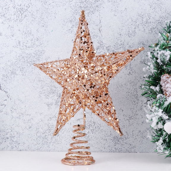 Minkissy Rustic Star Tree Topper Set of 2 Decorative Holiday Ornaments for Christmas Tree
