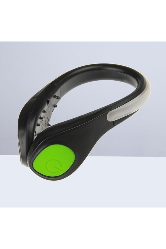 2Pcs Green LED Flash Shoe Clips Weather Resistant Night Running Gear with Three Light Settings