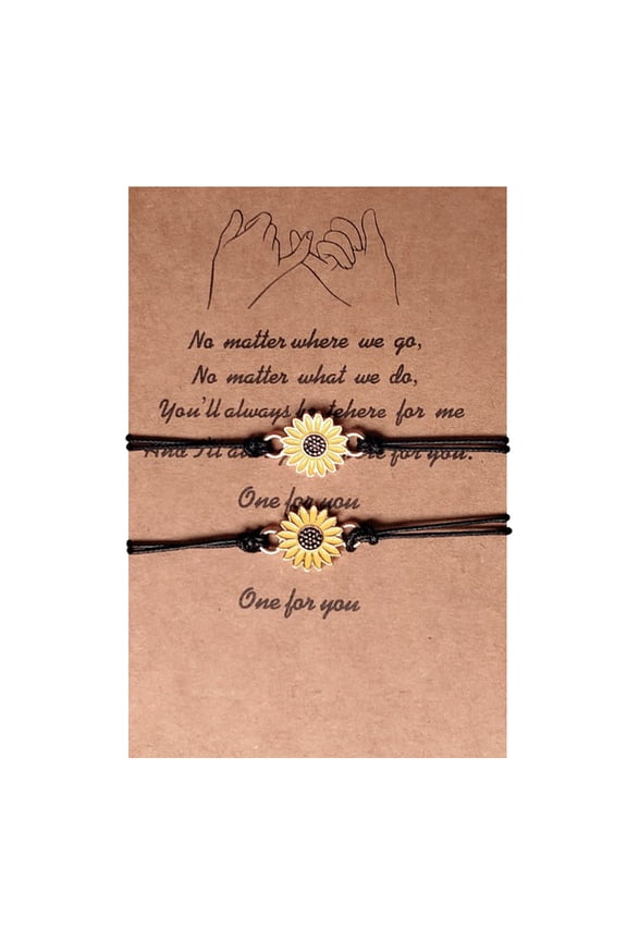 2Pcs Jewelry Bracelet Brown Adjustable Braided Accessory for Women