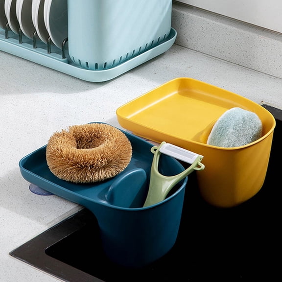 Minkissy 2-Piece Kitchen Sink Storage Basket, Sink Organizer for Draining Chopsticks, Spoons, Utensils, Assorted Colors