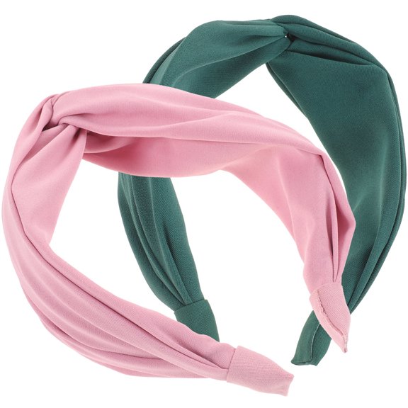 Minkissy 2Pcs Knot Head Wrap Wide Elastic Band Unique Stylish Hair Accessory Assorted Color
