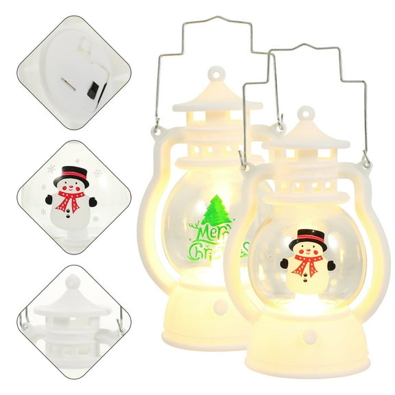 Minkissy 2-Pack White Plastic Lanterns Indoor Decorative Lighting for Home and Party Decor