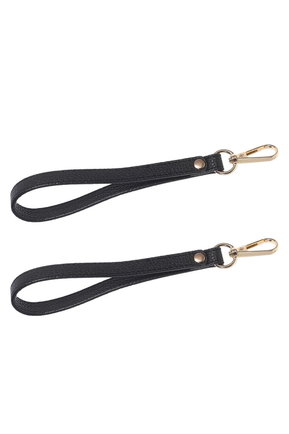2-Pack PU Keychain Wristlet Strap for Wallets, Handbags, Phones with Metal Hardware and Adjustable Length