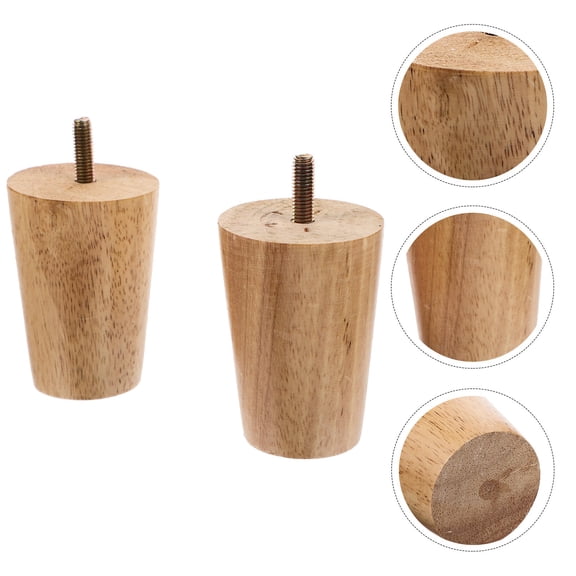 Minkissy 2Pcs Premium Wood Sofa Legs Light Brown Furniture Feet Easy Install for Chair Dresser