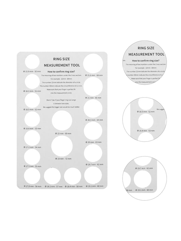 2Pcs White Finger Gauge Ring Sizer Tool for Accurate and Convenient Ring Size Measuring