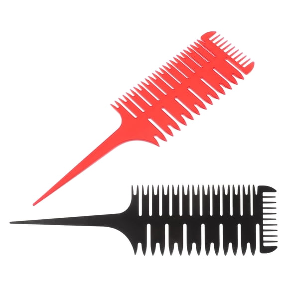 Minkissy 2-Pack Hair Parting Combs for Salon and Home Use, Plastic Material, Stylish Colors for Easy Hair Styling