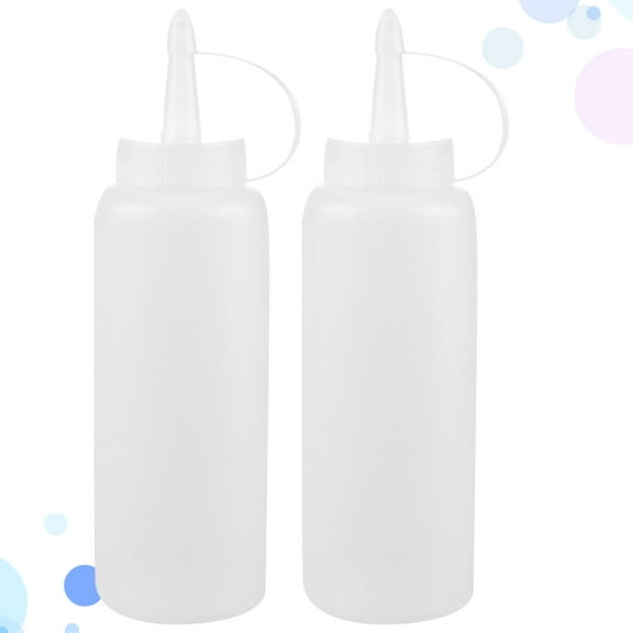 Minkissy 2pcs Small Squeeze Bottles for Food Sauce Storage, Reusable Condiment Dispensers for Kitchen and Household Use
