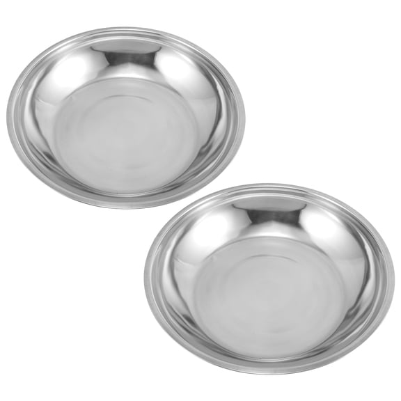 Minkissy 2 Pieces Stainless Steel Weighing Pans with Smooth Compatible for Dial and Bench Scales
