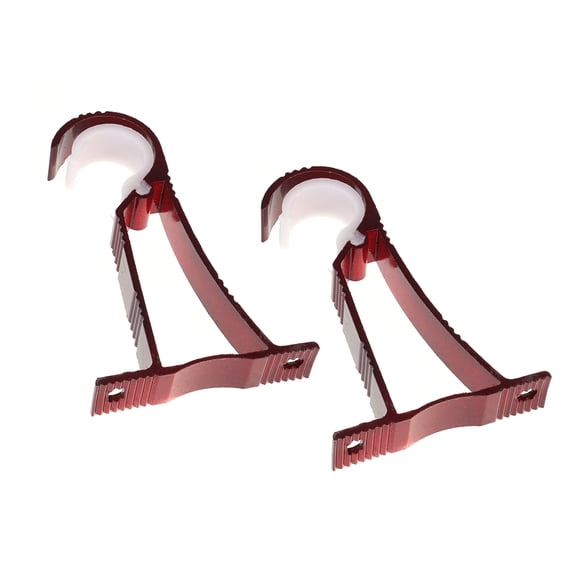 Minkissy 2Pcs Sturdy Aluminum Alloy Roman Style Drapery Rod Bracket with Plastic Buckle Red