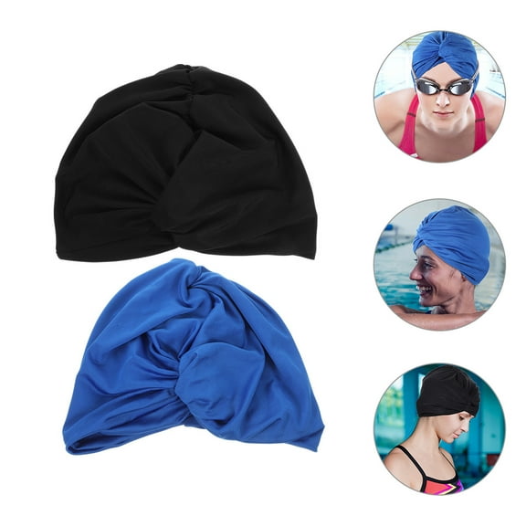 Minkissy 2Pcs Swim Cap Large Size Nylon Swimming Hat for Daily Use Lightweight and Flexible Design
