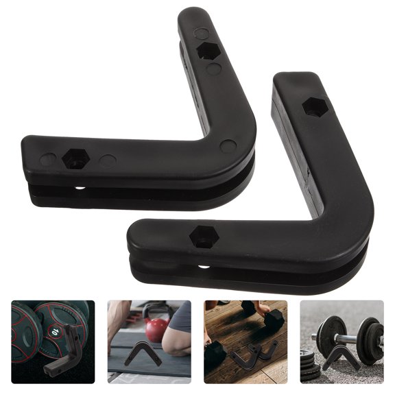 Minkissy Heavy Duty 2-Barbell Holder Rack with PP Material, Wall Mounted Gym Storage Organizer for Home Workout Equipment