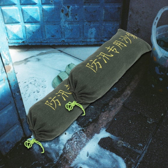 Minkissy 2Pcs Water Blockage Sandbag Flood Barrier Olive Green Rectangular For Basement Supplies