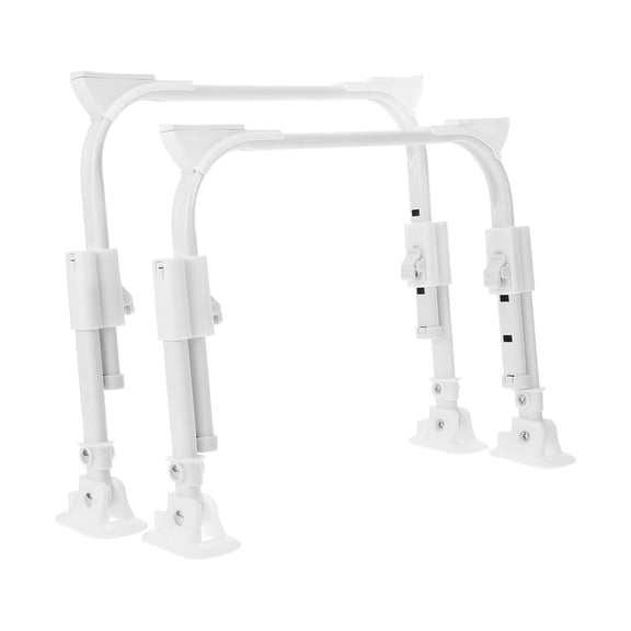 Minkissy 2Pcs White Iron Folding Adjustable Bed Desk Legs with Nonslip Bottom for Home Furniture Support