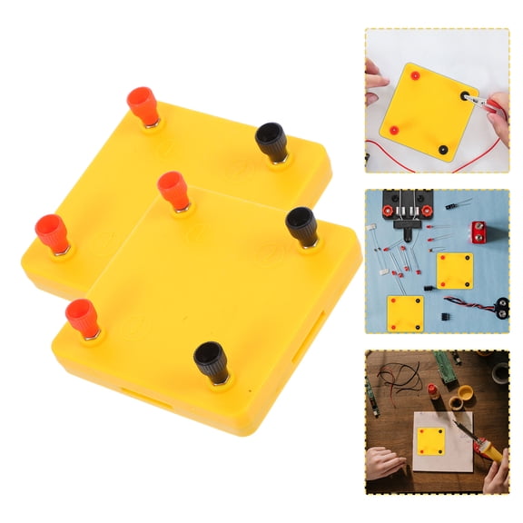 Minkissy 2Pcs Yellow Plastic Electrical Circuit Boards for Physics Experiments and Educational Teaching Tools