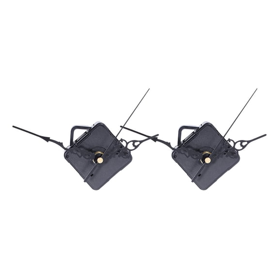Minkissy 2Set Black Plastic Square Silent Quartz Clock Movements for Diy Projects Home Decoration