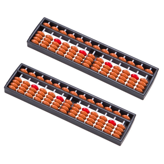 Minkissy 2Set Portable Abacus for Children Plastic Brown Mental Arithmetic Training Teaching