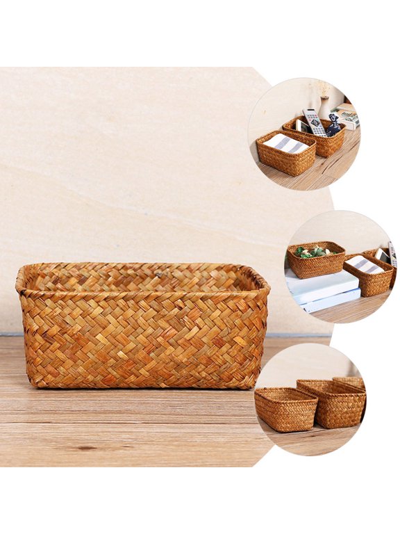 Multipurpose Yellow Seagrass Basket for Home and Kitchen Use