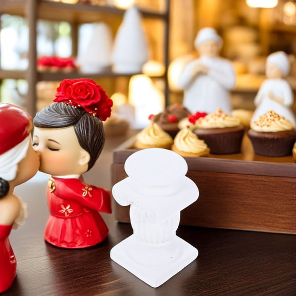 Minkissy 2Pcs White Resin Roman Column Candle Holders Nordic Style Wedding Table Decor