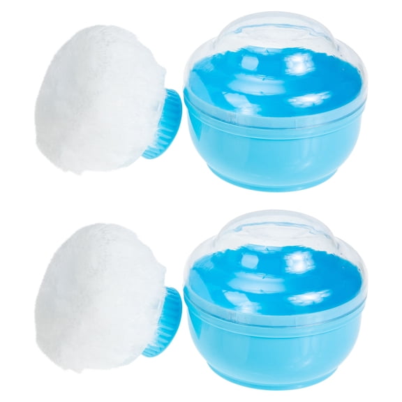 Minkissy 2 Sets Makeup Puff Box with Plush Powder for Smooth, Even Application at Home