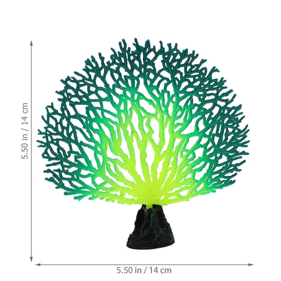 Minkissy 2pcs Decorative Fish Tank Landscaping Decoration Green Artificial Coral Tree Natural Design