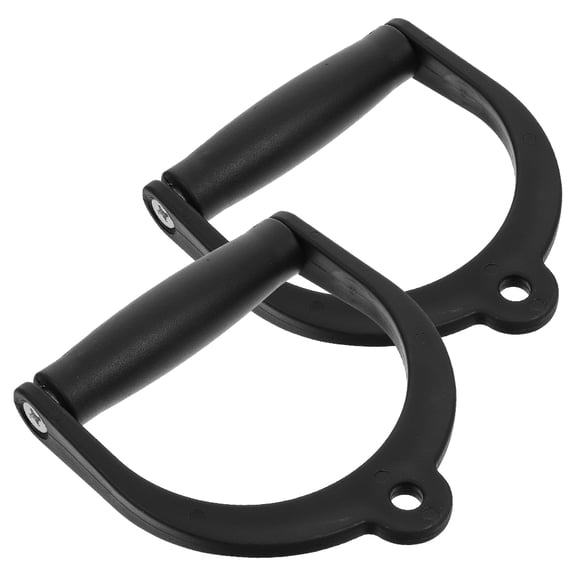 Minkissy 2pcs Gym Cable Handles Black Plastic Wrist Support Home Workout