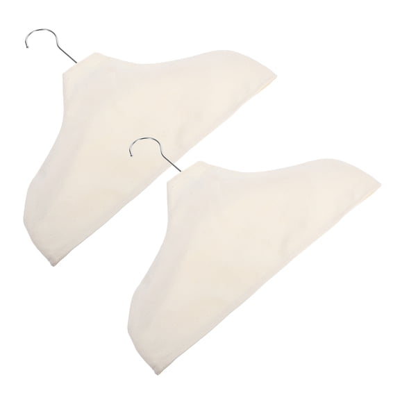Minkissy 2pcs Hanger Shoulder Cover Beige Cotton Non-Slip Washable Hanger Protector For Garment Protection