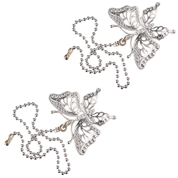 Minkissy 2pcs Light Pull Chain Light Switch Chain Extension Silver Copper for Interior Designers