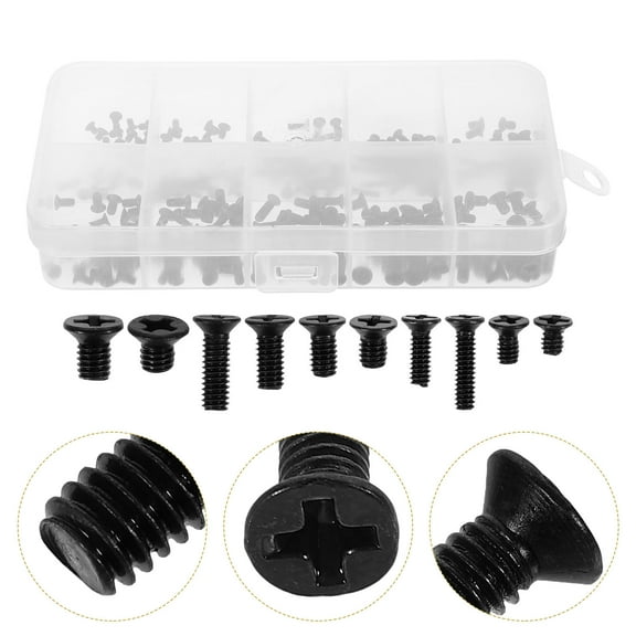 Minkissy 300 PCS Flat Head Machine Screws Assorted Weather Resistant for Handymen