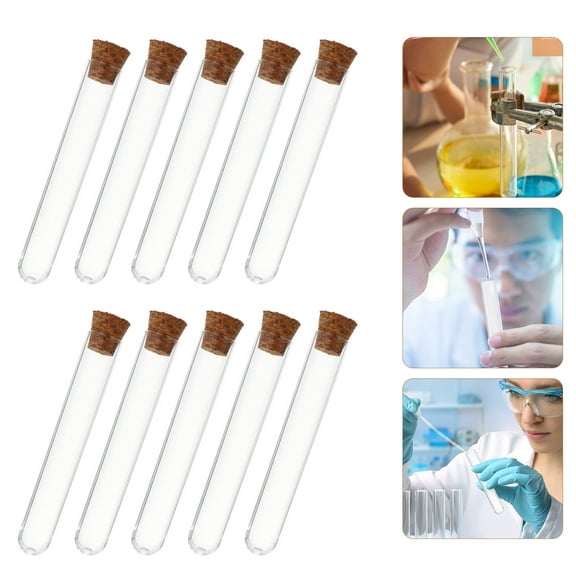 Minkissy 30Pcs Clear Test Tube Bottles Plastic for Chemical Experiment by Professionals
