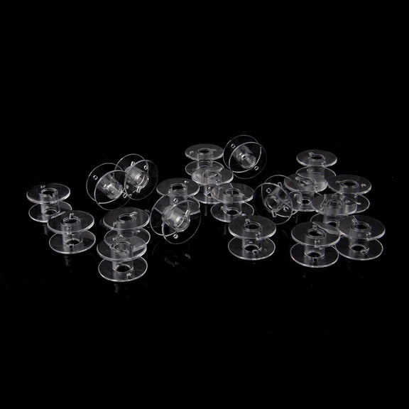 Minkissy 30Pcs Lightweight Transparent Bobbins for Sewing Machines Material