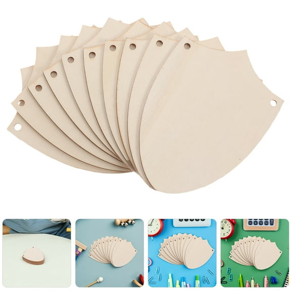 Minkissy 30pcs Unfinished Wooden Shield Shapes for Crafting, Projects, Home Decor and Art Supplies