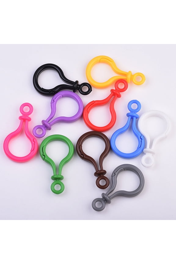 32 Pieces Assorted Color Plastic Keychain Snaps for Jewelry Making, Craft Projects, Accessories and Repairs