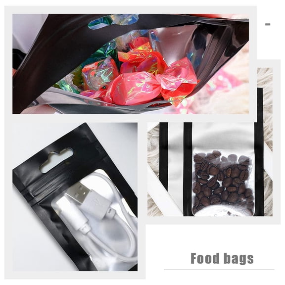 Minkissy 350Pcs Black Reusable Food Storage Bags Resealable Airtight Moisture Proof Sandwich Bags