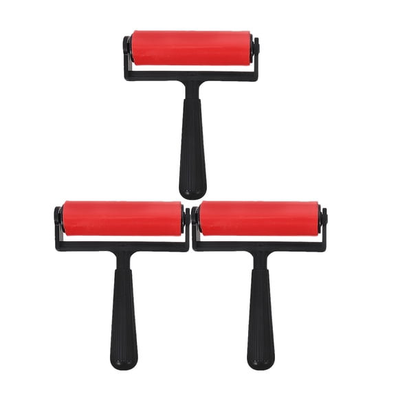 Minkissy 3-Pack Red Replaceable Rollers for Drawing Stamping Art Supplies Craft Tools