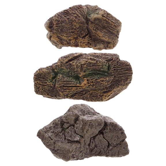 Minkissy 3Pcs Resin Fake Stone Rockery Model for Indoor Outdoor Bonsai Garden and Modern Home Decor