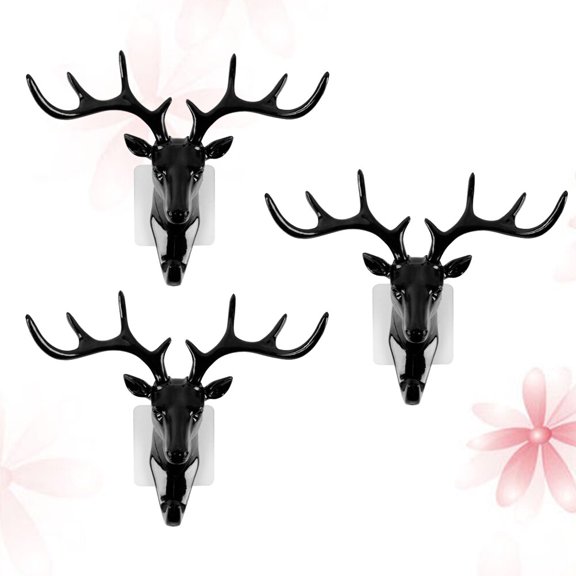 Minkissy 3-Pack Decorative Hooks with Removable Antlers for Hanging Clothes, Coats,