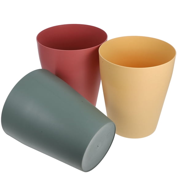 Minkissy 3pcs Restroom Trash Can Yellow Color for Home Use Disposal