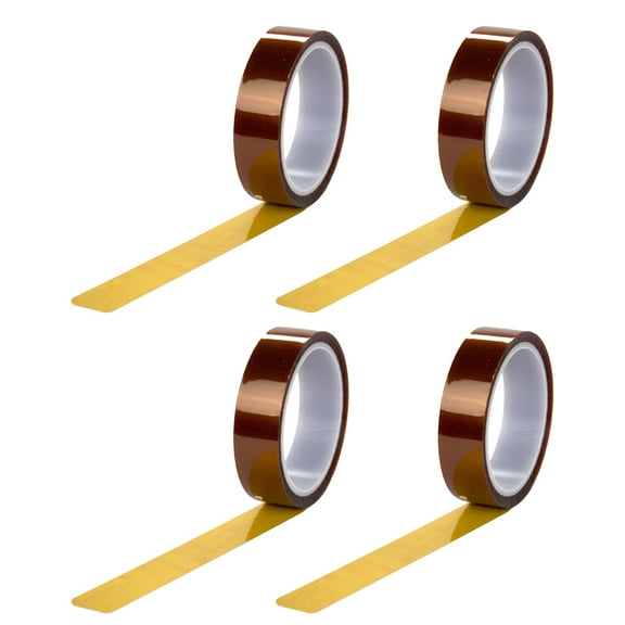 Minkissy 4 Rolls Polyimide Double Sided Tape Heat Resistant Adhesive Light Brown