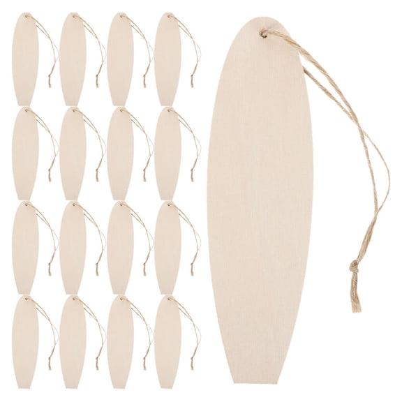 Minkissy 40pcs Surfboards Wooden Ornaments Unfinished Wooden Chips for Summer Decor Beige