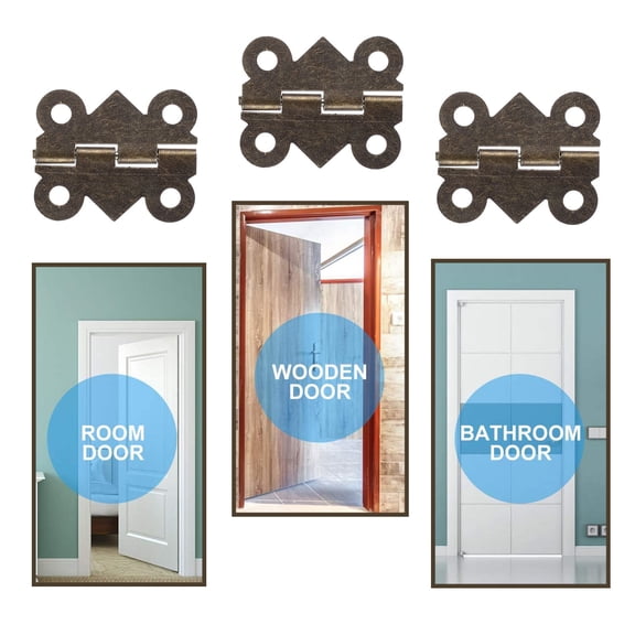 Minkissy 48Set Small Hinges for Crafts Antique Style Iron Hardware for Cabinets