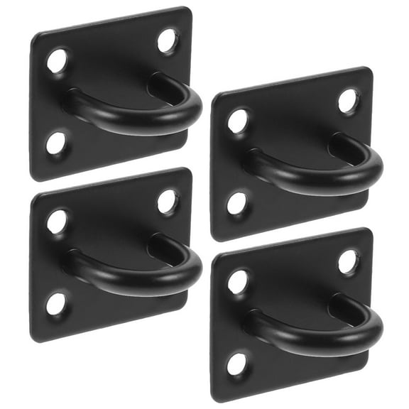 Minkissy 4Pcs Black Stainless Steel U Shape Ceiling Mount Hooks Heavy Duty Wall Bracket for Outdoor Indoor Use