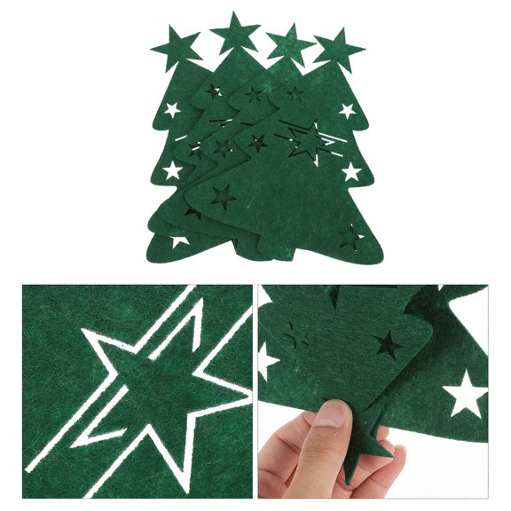 Minkissy Christmas Cutlery Bags Green Decorative Fork Covers for Festive Dining